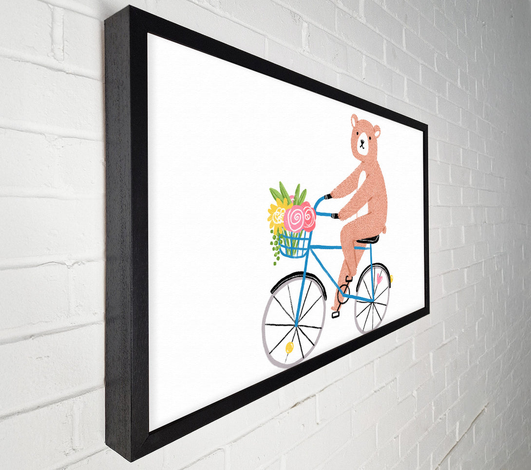  A Canvas Print of Bear Riding A Bike Canvas Art