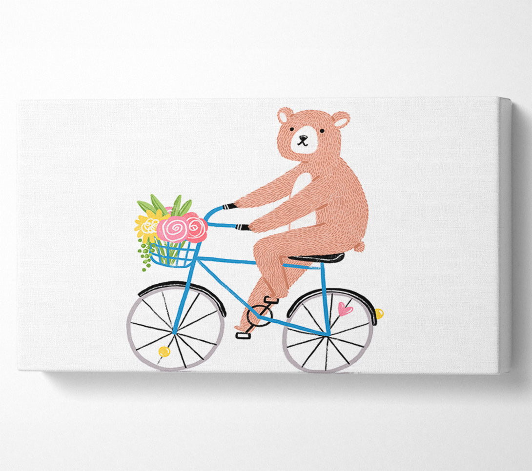  A Canvas Print of Bear Riding A Bike Canvas Art