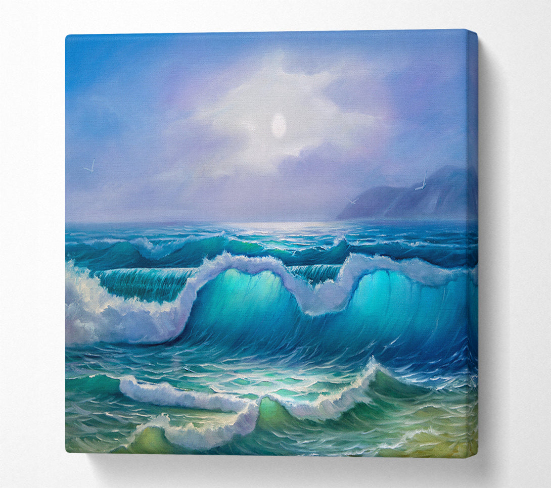  A Canvas Print of Waves Off The Coast Canvas Wall Art