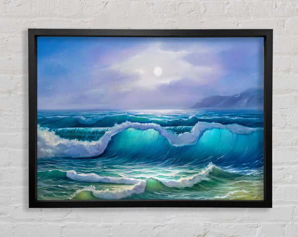 Waves Off The Coast Framed Print
