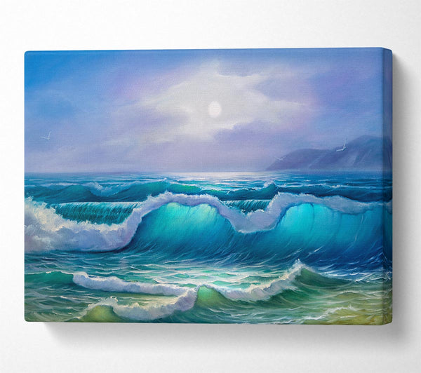  A Canvas Print of Waves Off The Coast Canvas Wall Art