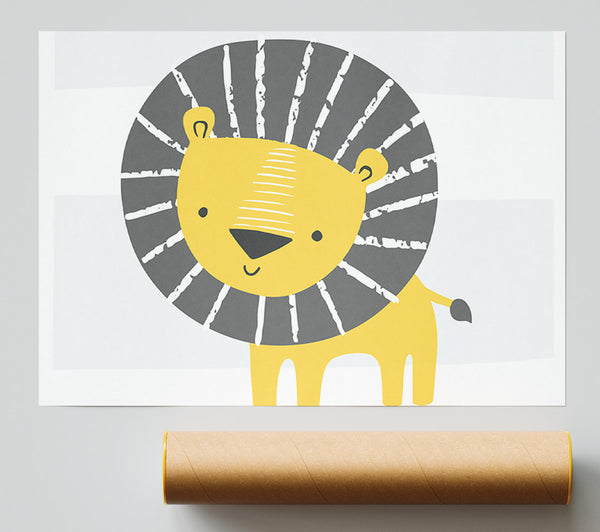 Lion In Stripes Print