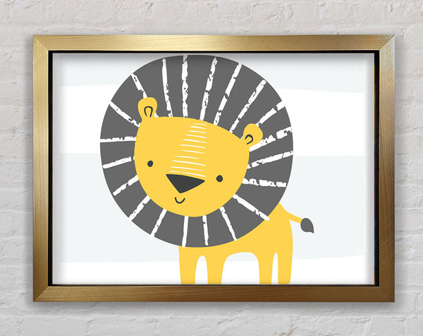 Lion In Stripes Framed Print