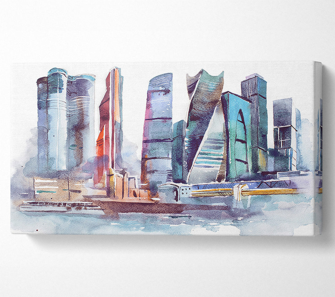  A Canvas Print of The City Harbour Canvas Print