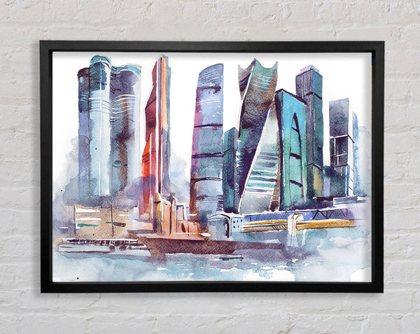 The City Harbour Framed Print
