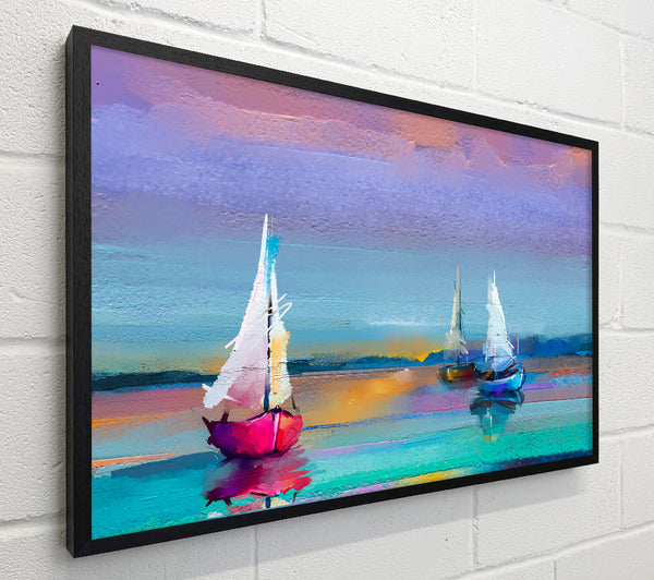 Turquoise Watercolour Boats