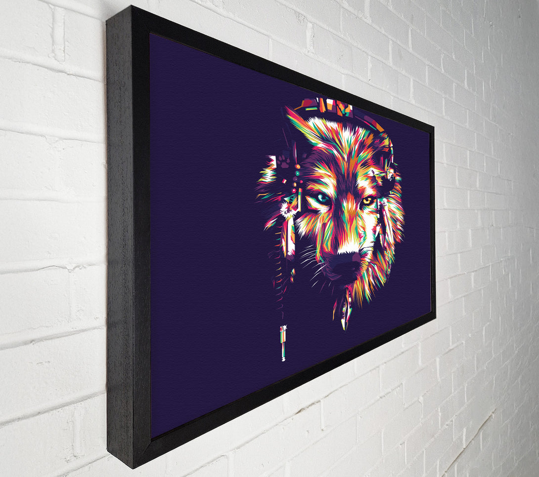  A Canvas Print of Vibrant Wolf Canvas Wall Art