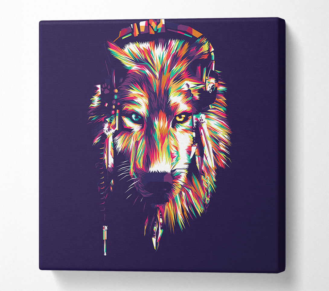  A Canvas Print of Vibrant Wolf Canvas Wall Art