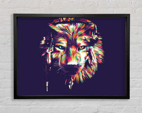 Vibrant Wolf Framed Print