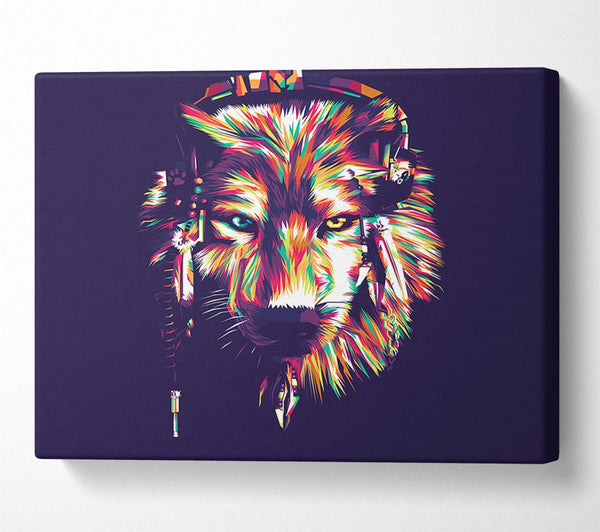  A Canvas Print of Vibrant Wolf Canvas Wall Art