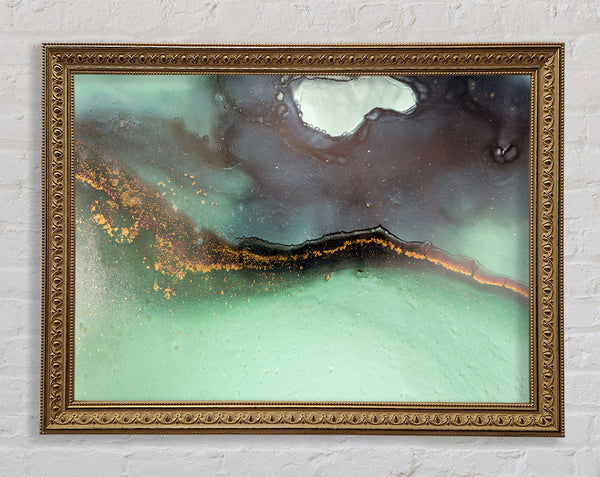 Green Marble Stone Framed Print