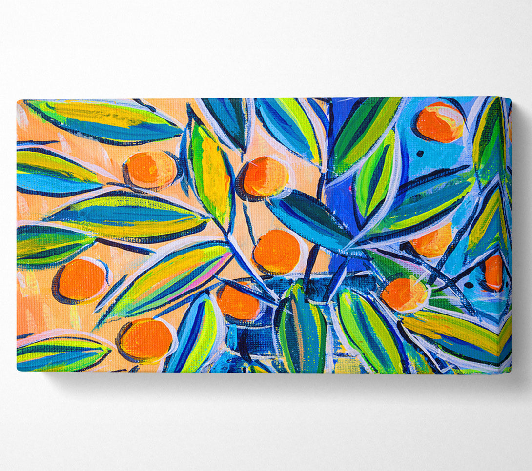  A Canvas Print of Bright Oranges On Tree Canvas Print