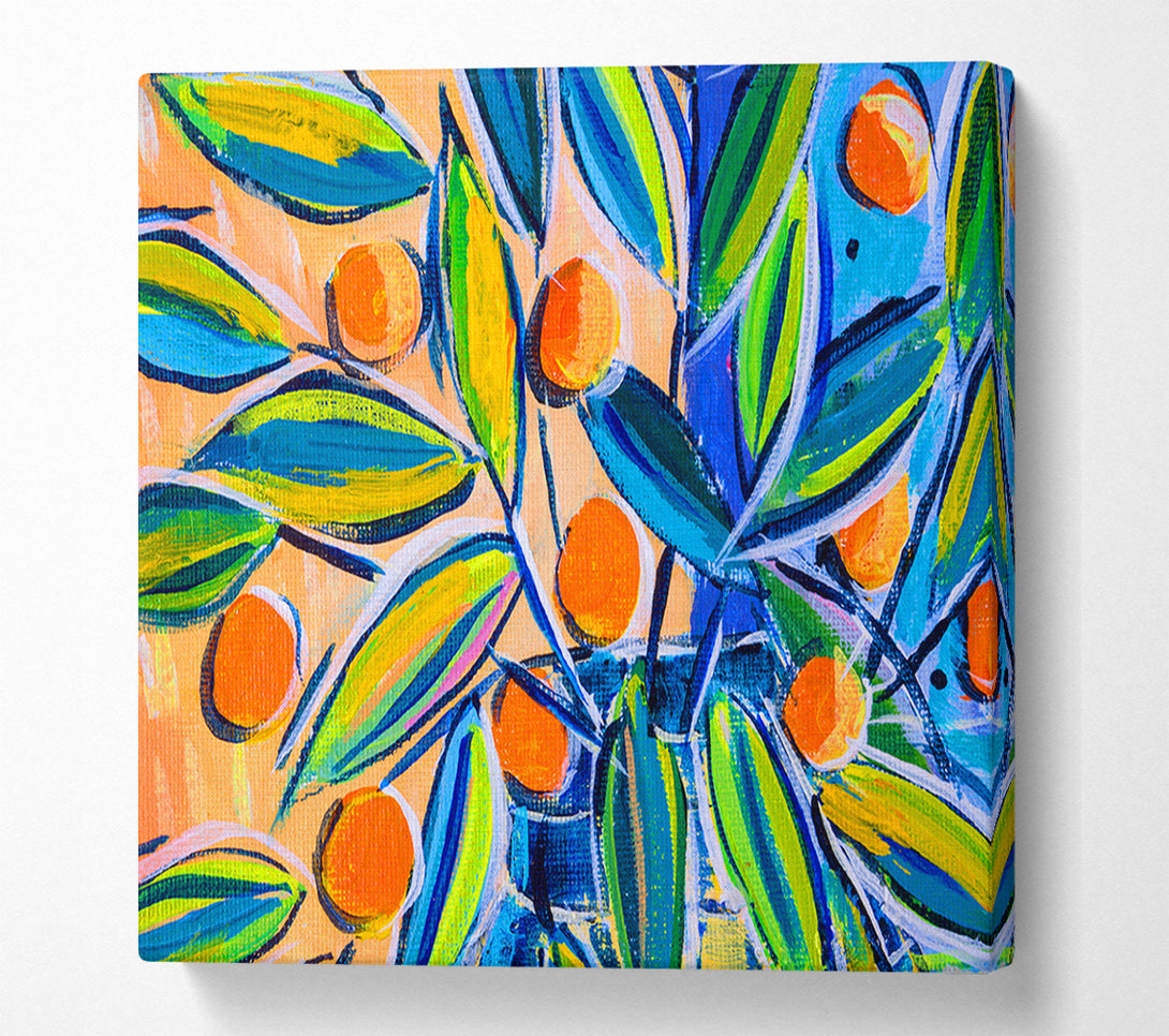  A Canvas Print of Bright Oranges On Tree Canvas Print