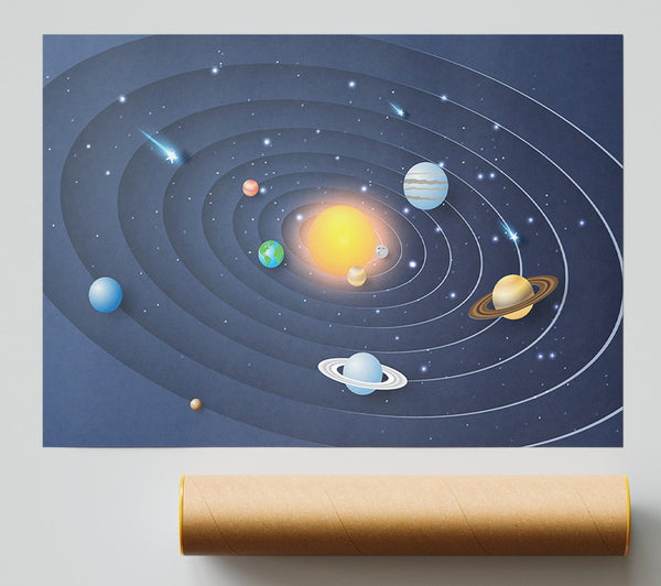 Space Rings Solar System Print