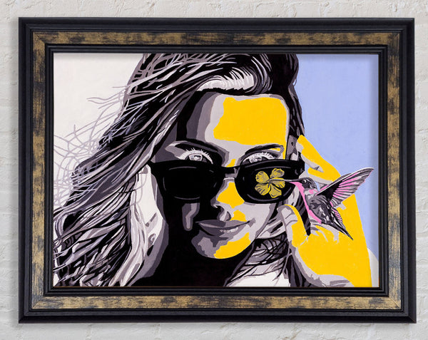 Woman Sunglasses Popart Framed Print