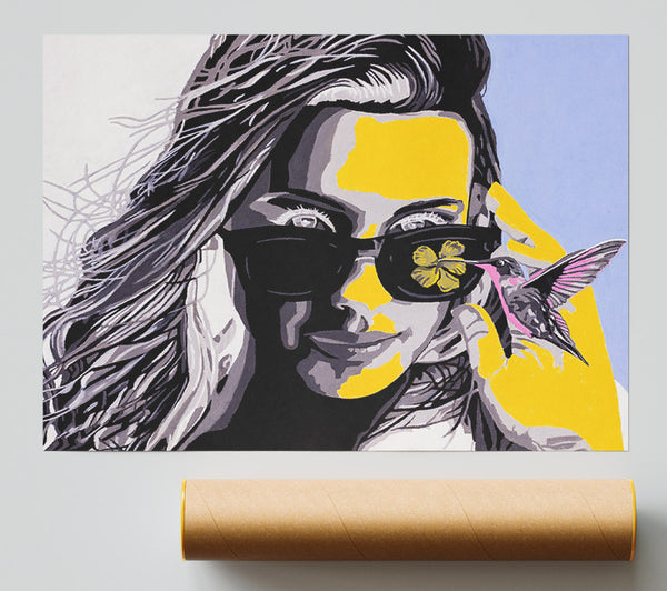 Woman Sunglasses Popart Poster