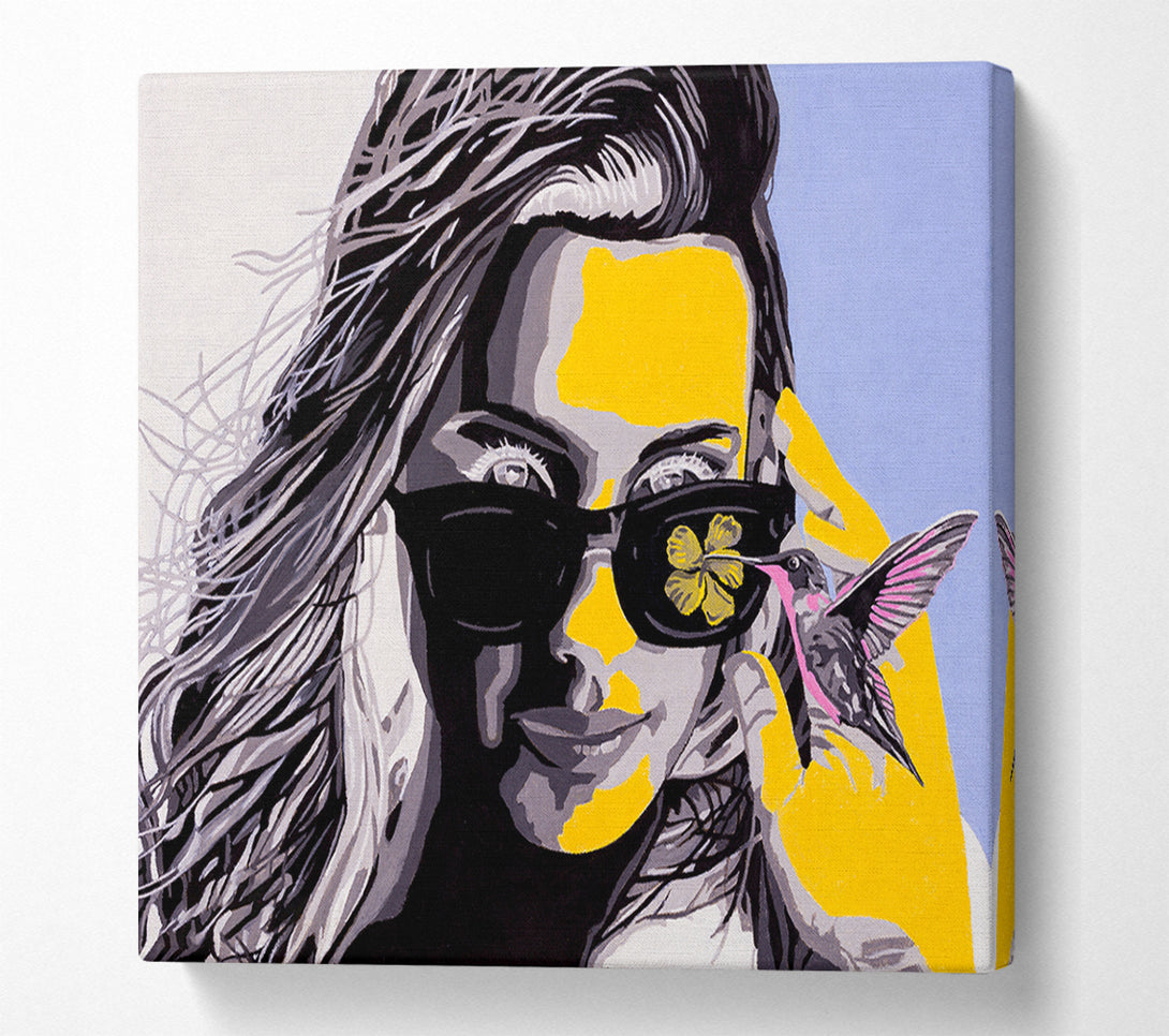  A Canvas Print of Woman Sunglasses Popart Canvas Wall Art