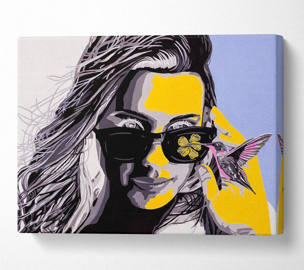  A Canvas Print of Woman Sunglasses Popart Canvas Wall Art