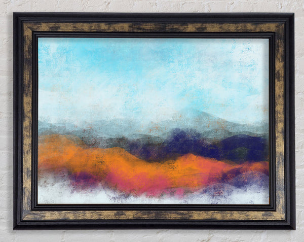 Rough Orange And Blue Framed Print