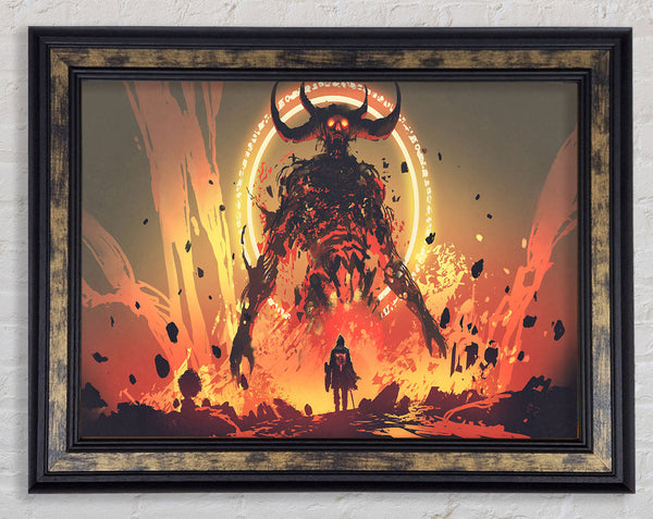 Demons Rise Above Warrior Framed Print