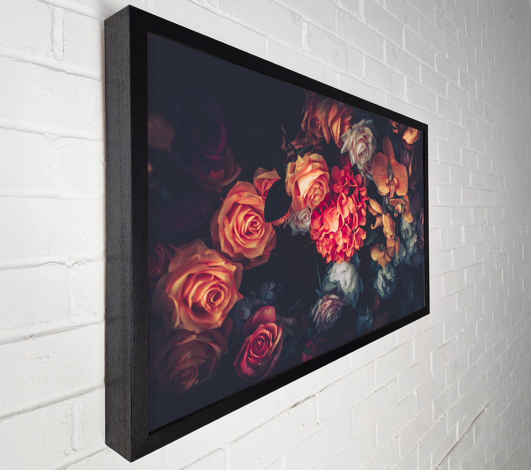  A Canvas Print of Autumn Coloure Flowers Canvas Art