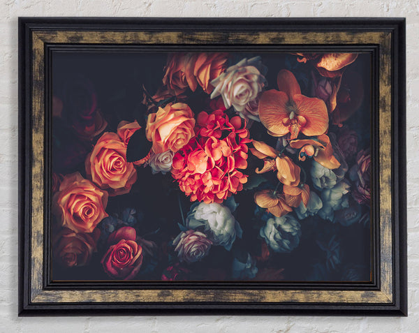 Autumn Coloure Flowers Framed Print