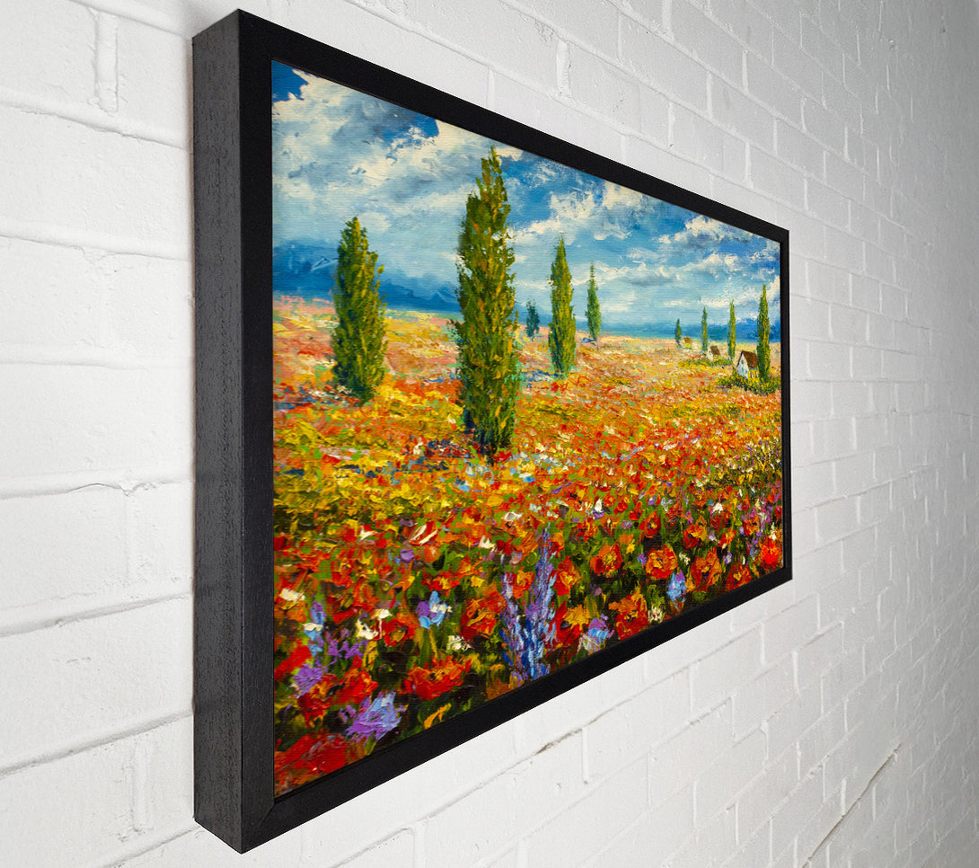  A Canvas Print of Field Of Trees And Flowers Canvas Art