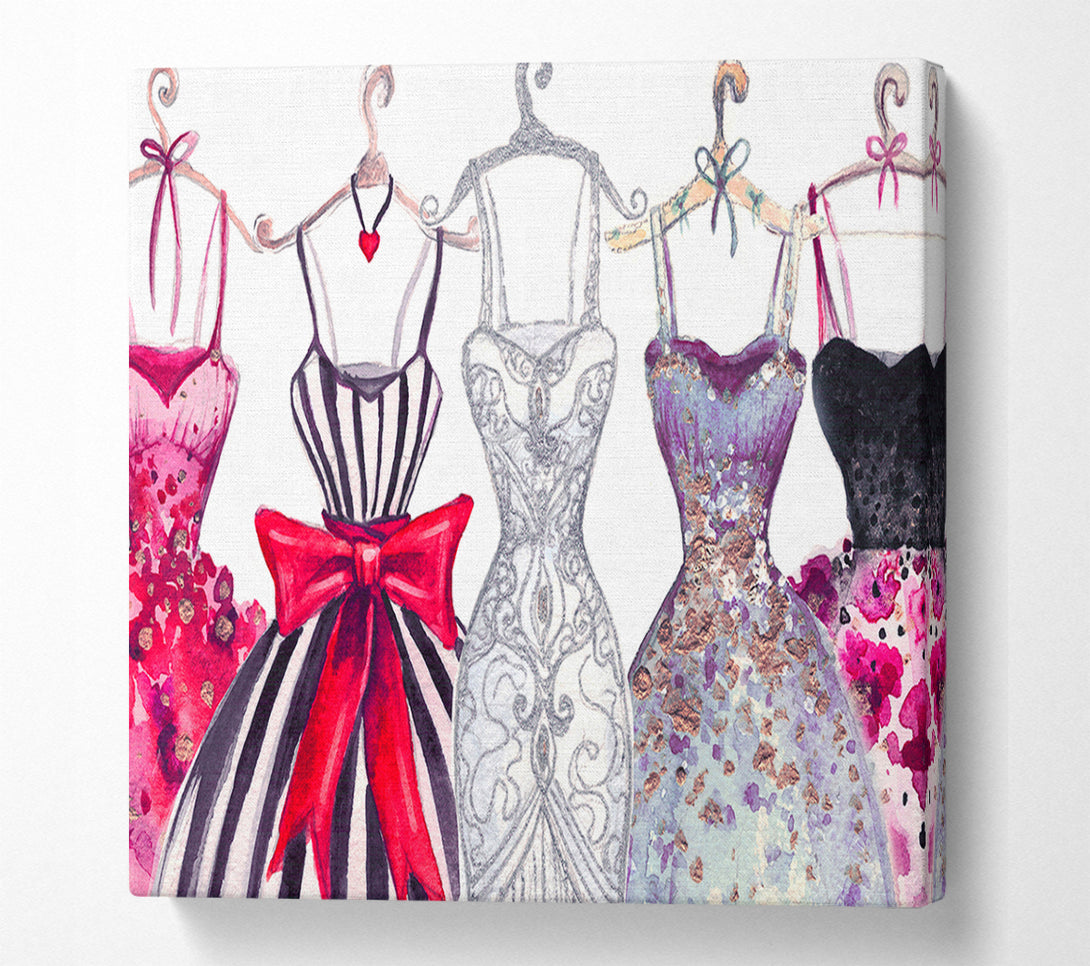  A Canvas Print of Dresses In A Line Canvas Wall Art