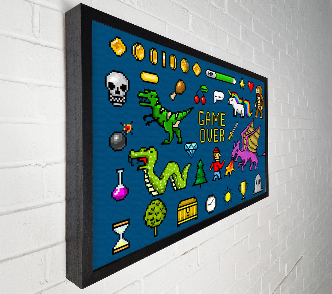  A Canvas Print of Game Over 8 Bit Canvas Print