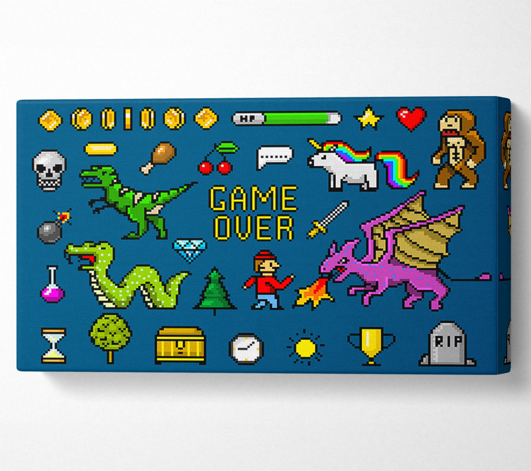  A Canvas Print of Game Over 8 Bit Canvas Print