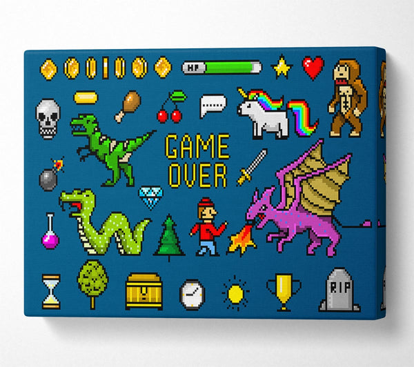  A Canvas Print of Game Over 8 Bit Canvas Print