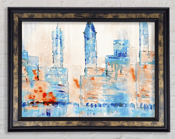 Hazy Streets Of New York Framed Print