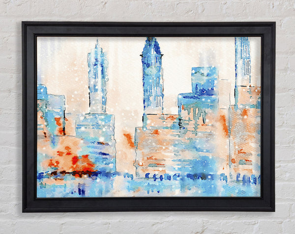 Hazy Streets Of New York Framed Print
