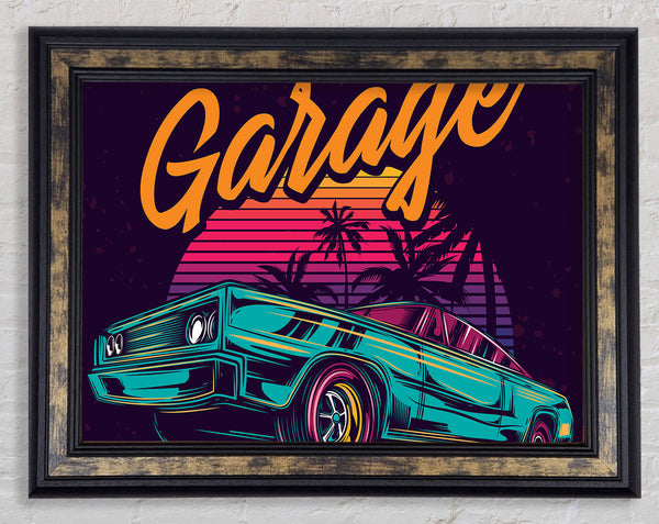 Fast Garage Cars Framed Print