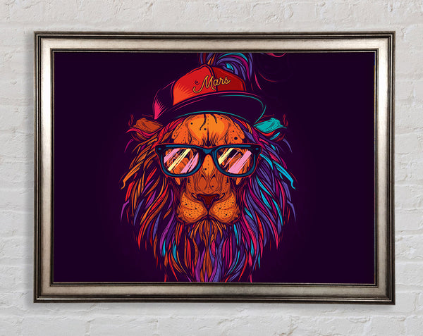 Lion Sunglasses Framed Print