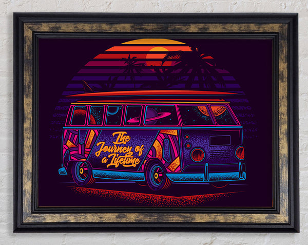 Vw Camper Surfs Up Framed Print