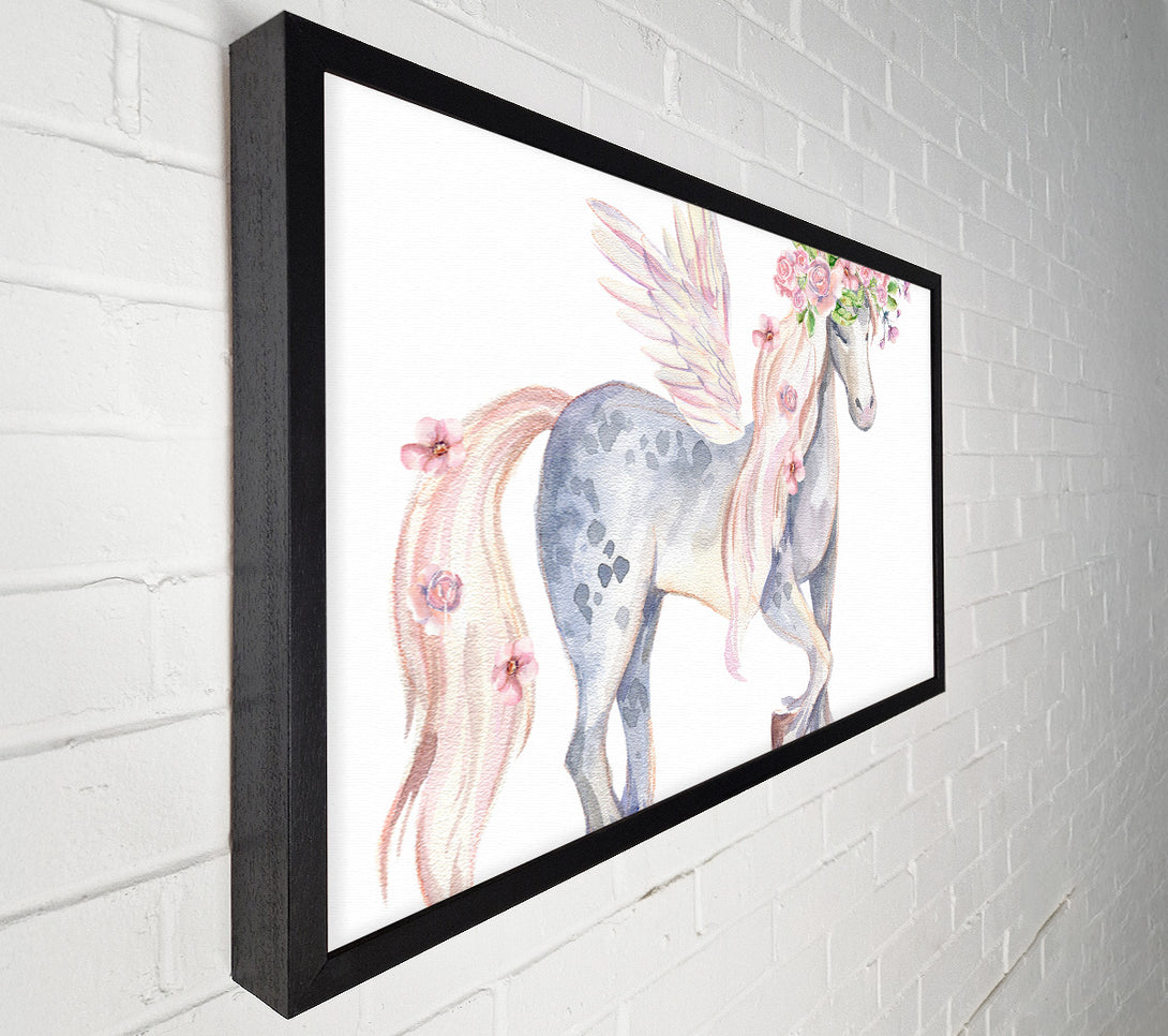  A Canvas Print of Unicorn Head Flowers Canvas Wall Art