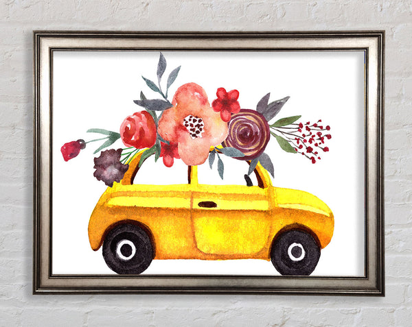Cut Floral Car Framed Print