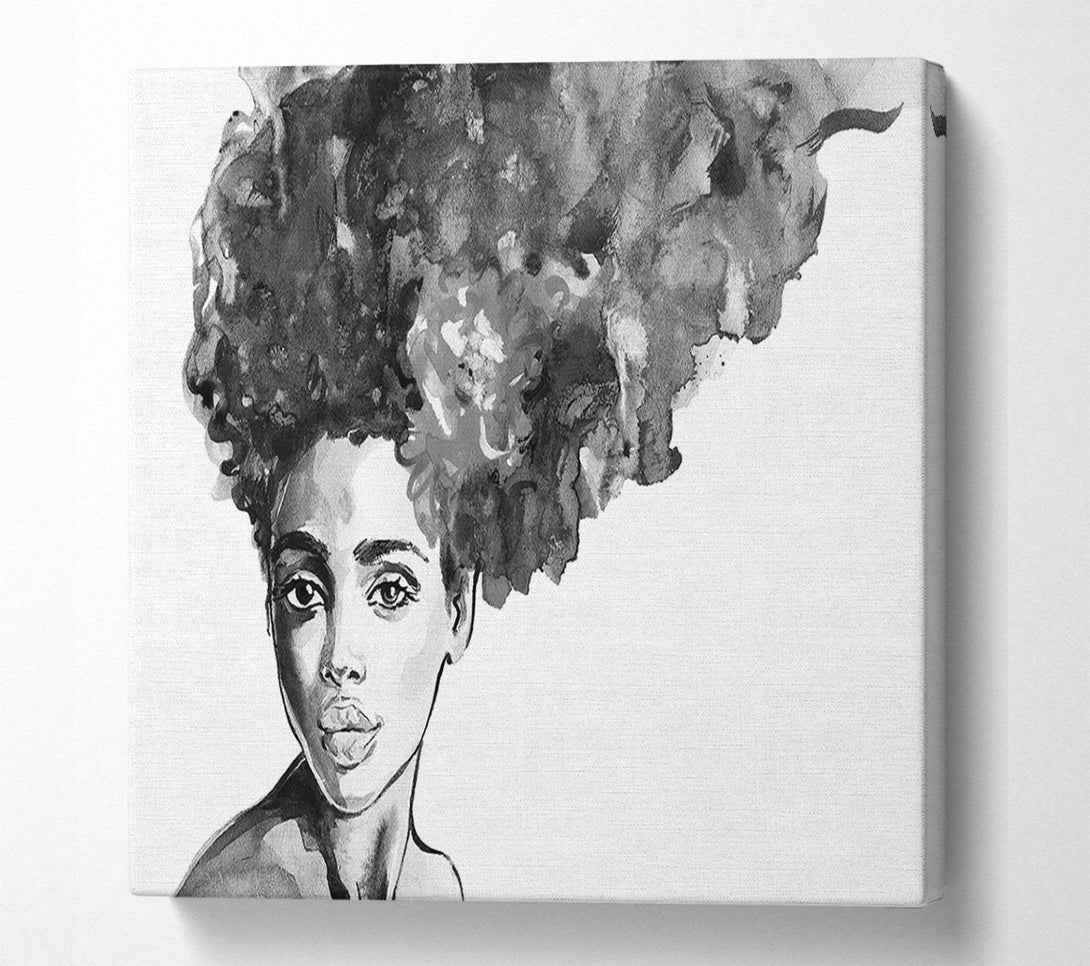  A Canvas Print of Watercolour Hairstyle Canvas Art