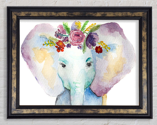 Floral Elephant Framed Print