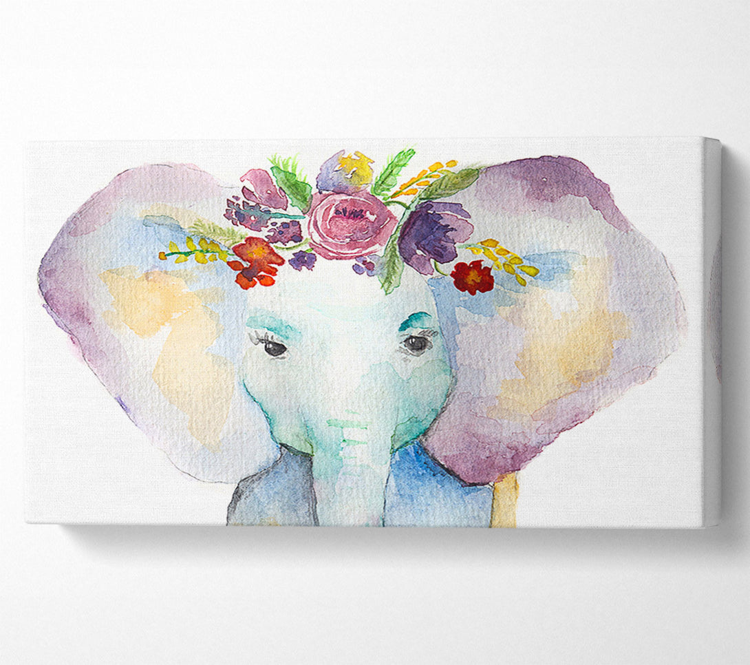  A Canvas Print of Floral Elephant Canvas Print