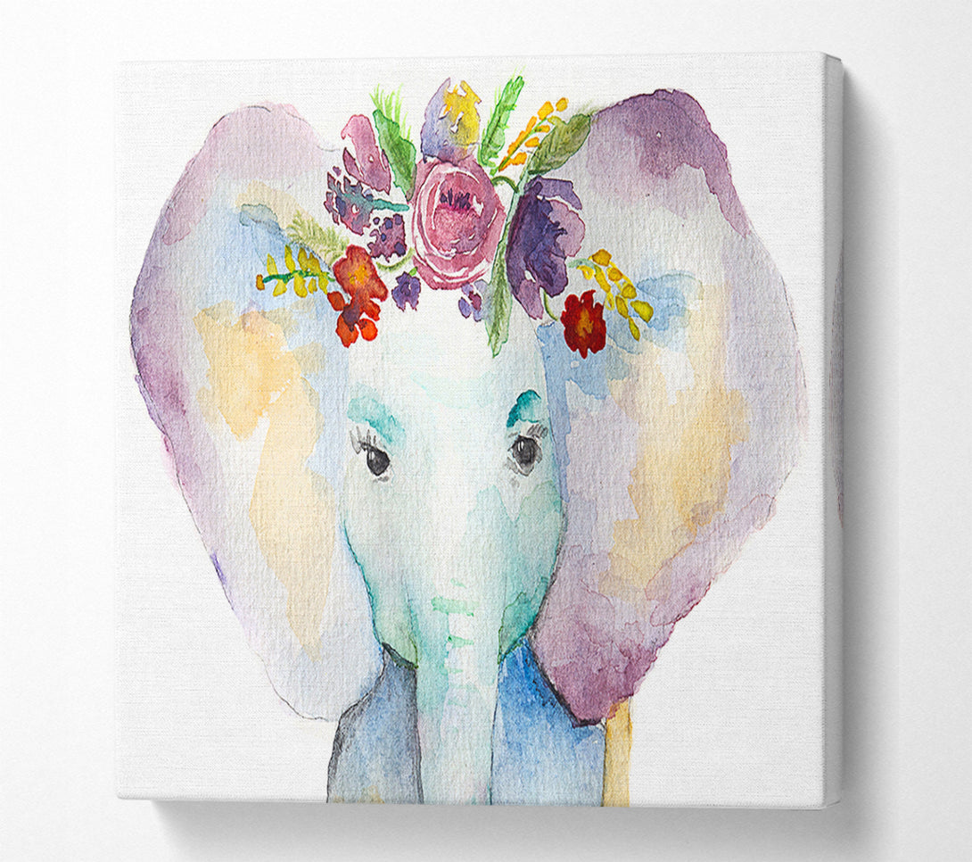  A Canvas Print of Floral Elephant Canvas Print