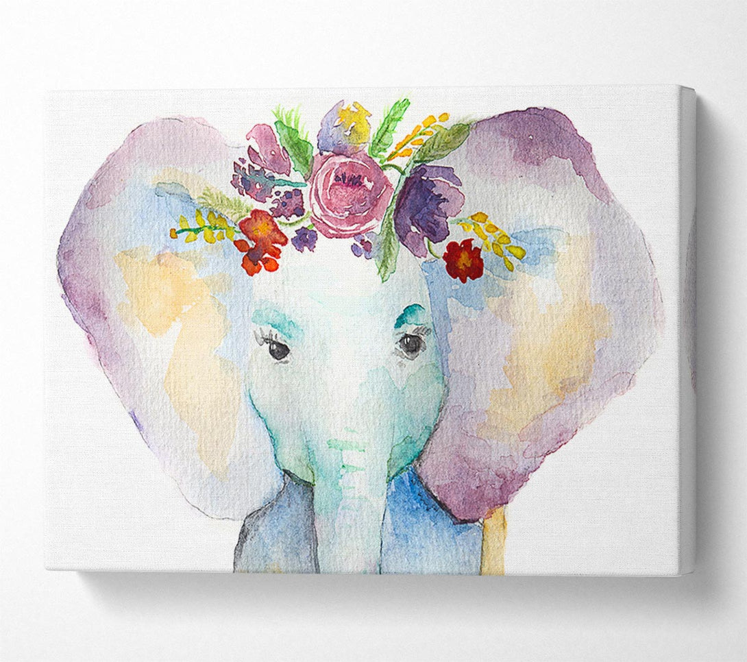  A Canvas Print of Floral Elephant Canvas Print