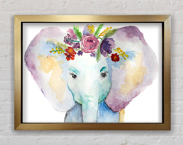Floral Elephant Framed Print