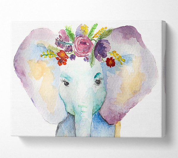  A Canvas Print of Floral Elephant Canvas Print