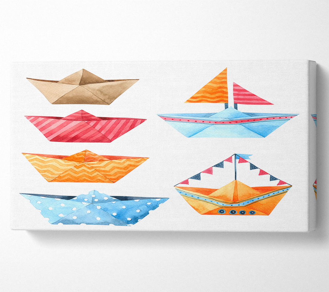  A Canvas Print of Paper Boats Canvas Print