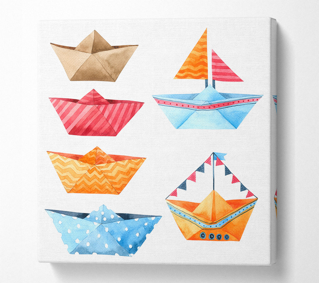  A Canvas Print of Paper Boats Canvas Print