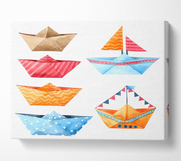  A Canvas Print of Paper Boats Canvas Print
