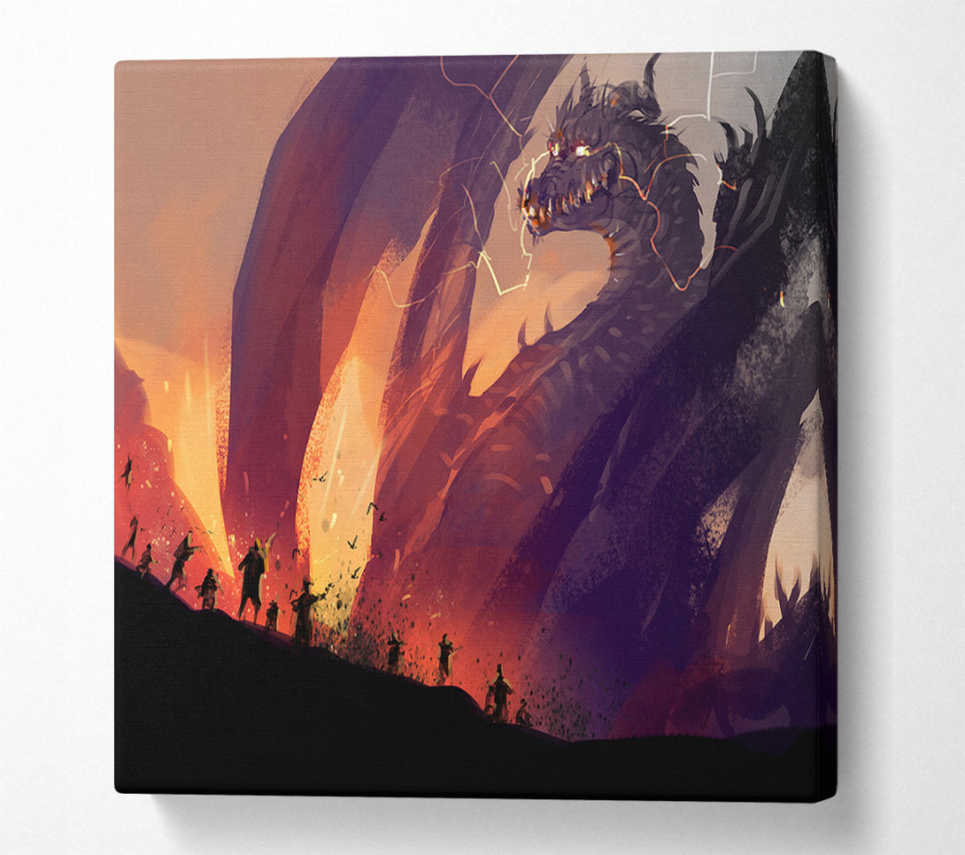  A Canvas Print of When The Dragon Attacks Canvas Wall Art