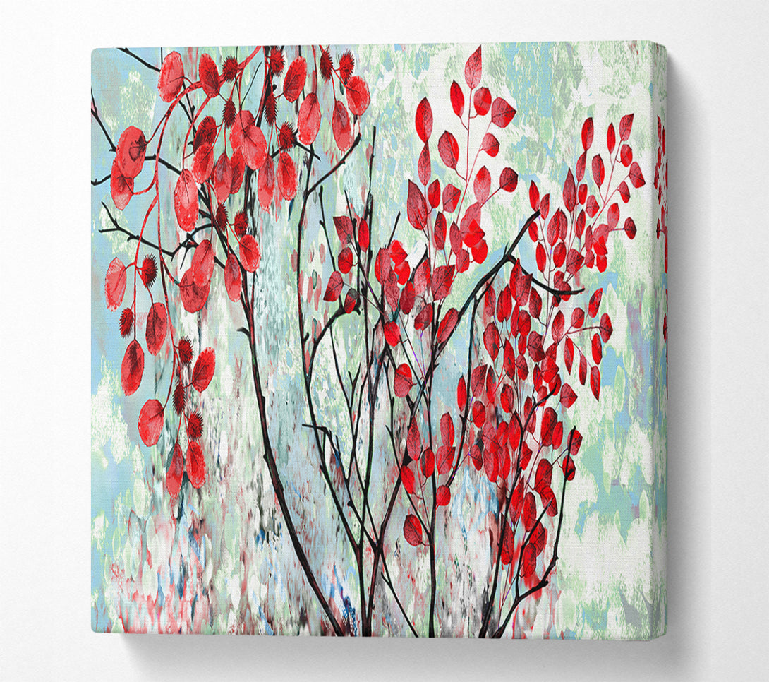  A Canvas Print of Red Leaves Winter Canvas Wall Art